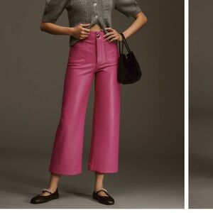 Anthropologie Maeve Colette Faux Leather Size 31 Pink